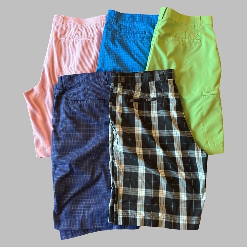 CALLAWAY Men's 5 Pair Multi-Color Golf Short Bundle